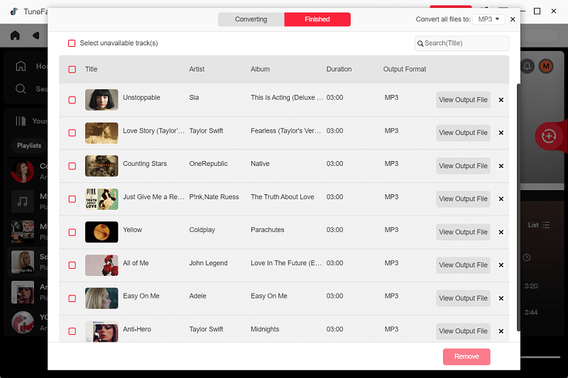 Verifique o histórico de downloads e reproduza músicas baixadas off-line