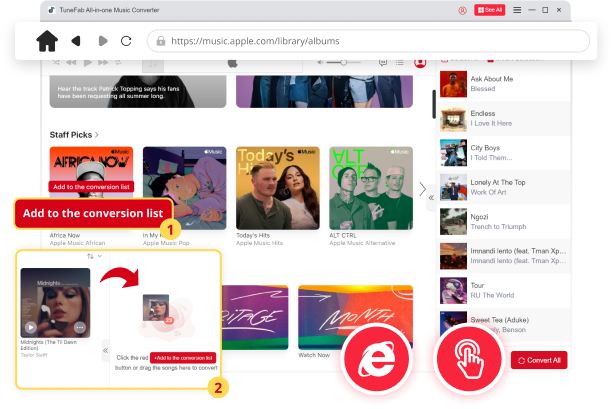 Selecione o formato Mainstream para baixar o áudio do iTunes