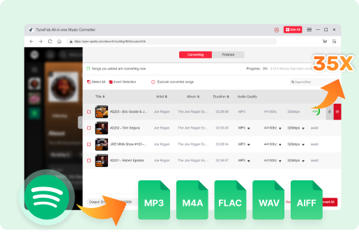 Baixe músicas do Spotify como MP3, M4A, FLAC, etc.