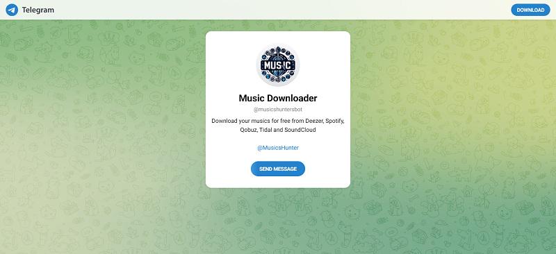 Adicionar o Music Downloader ao Telegram