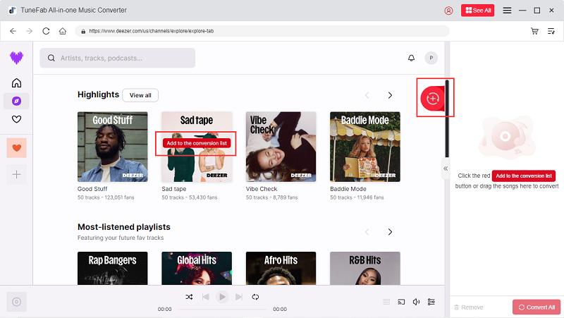 Arrastar o Deezer para Converter