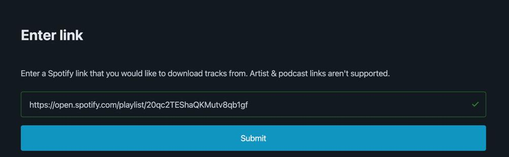 Interface do SpotDownloader