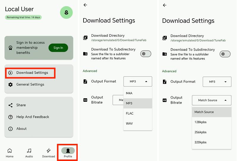 Alterar as configurações de saída no TuneFab Spotify Pro