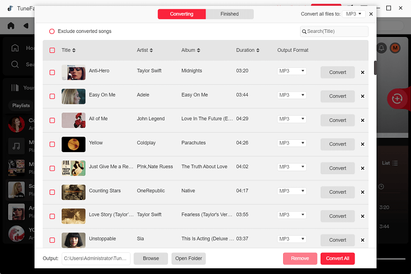Descarregue Playlists do Spotify com TuneFab All-in-One Music Converter