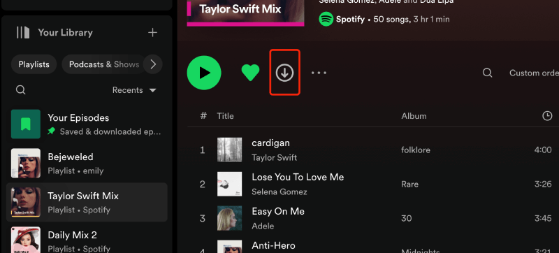 aixar Música do Spotify via App do Spotify
