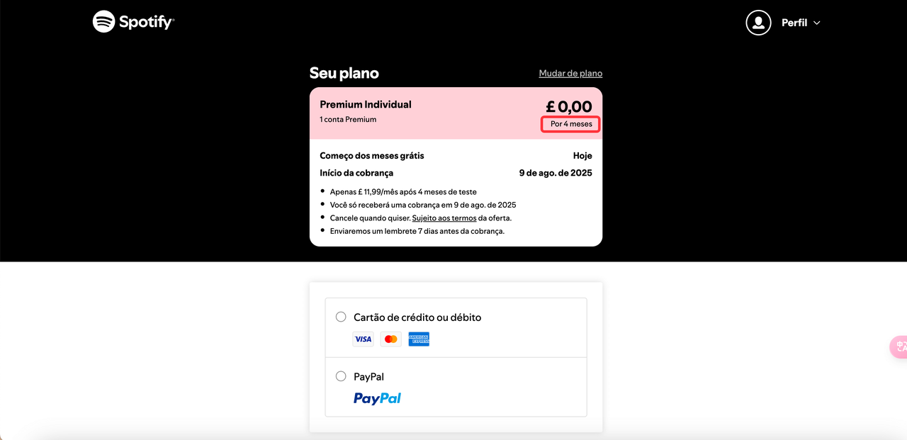 Spotify Just Eat Premium: 4 meses de teste grátis