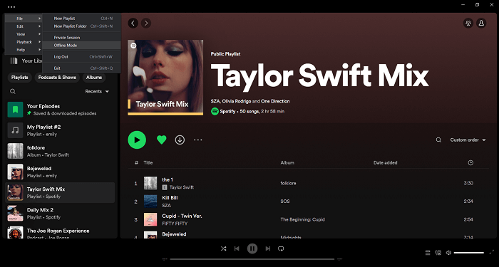 Ativar Modo Offline do Spotify