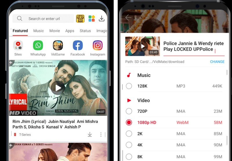 Baixar Músicas do YouTube via Vidmate APK